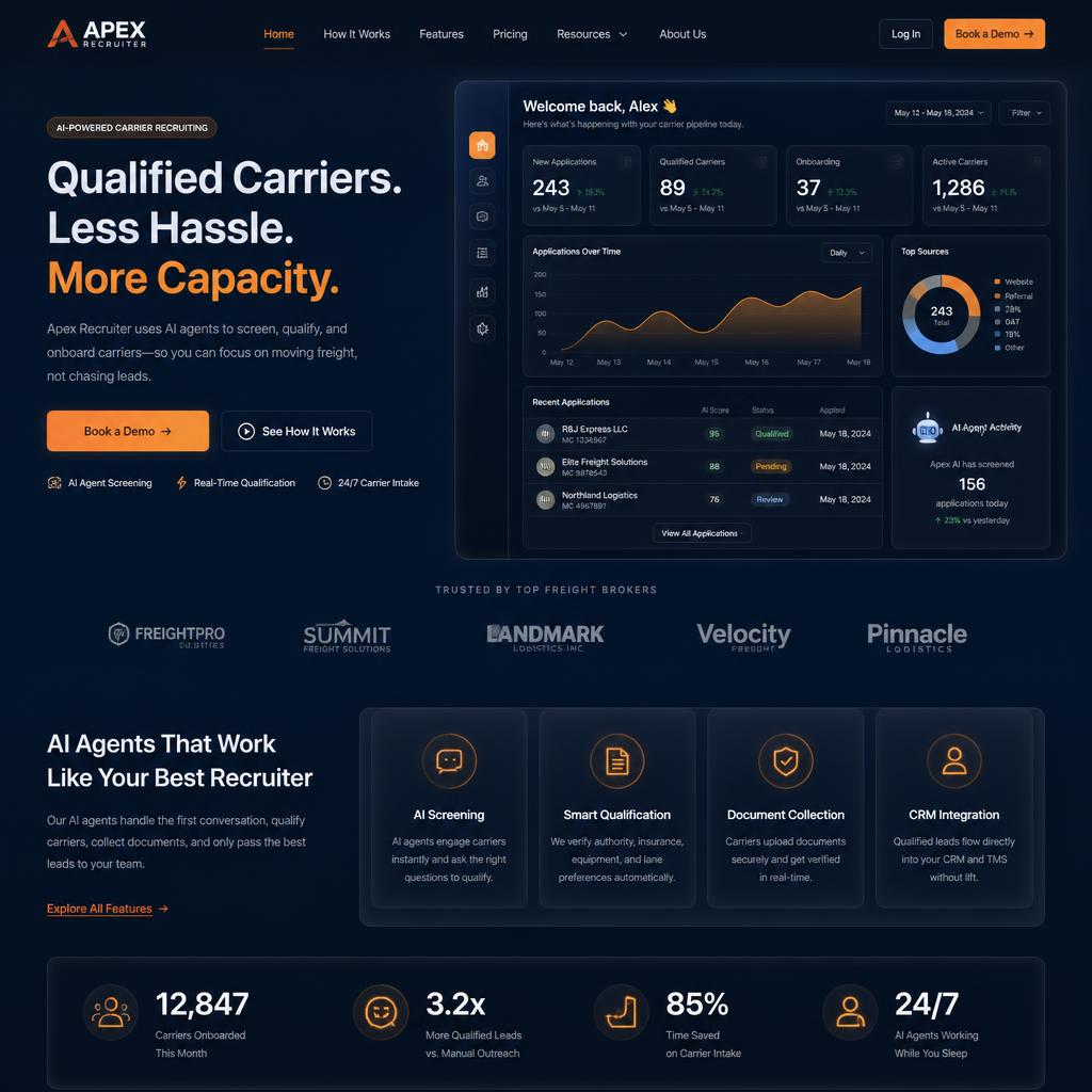 Apex Recruiter freight broker website template