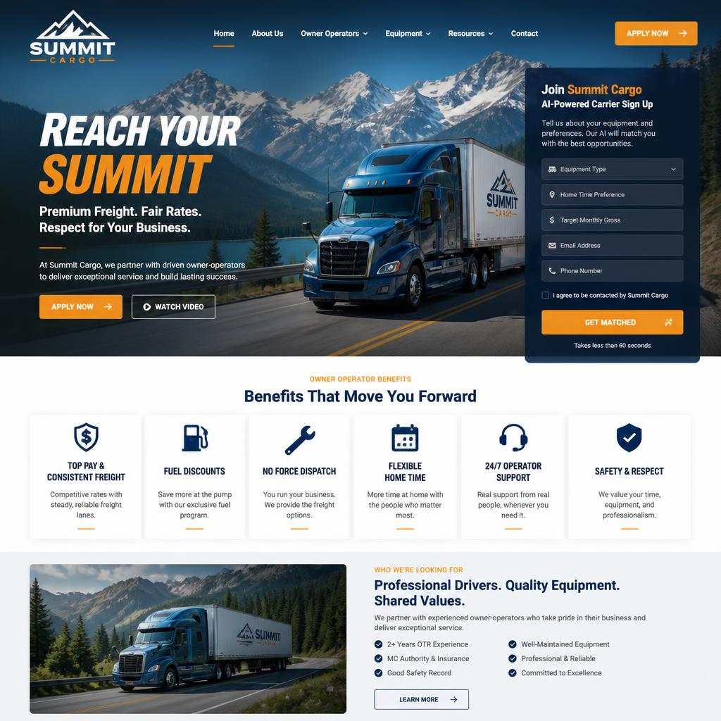 Summit Cargo freight broker website template